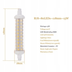 ŻARNIK HALOGENOWY LED R7S 12W 118mm NEUTRALNY