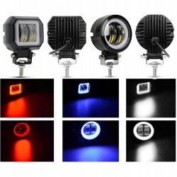 1 x Halogen motocyklowy H LED z ringiem BLUE+włącznik