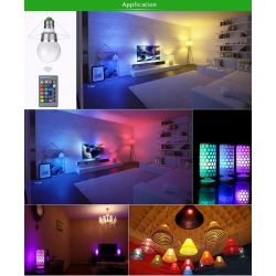 Żarówka diodowa LED RGB+W 2 in 1 E27 16 kolorów +