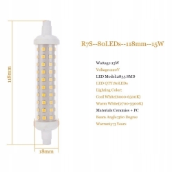 ŻARNIK HALOGENOWY LED R7S 15W 135 mm CIEPLY W-wa