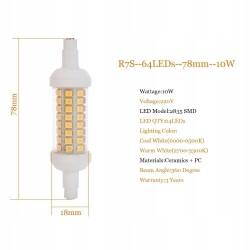 ŻARNIK HALOGENOWY LED R7S 15W 135 mm ZIMNY W-wa