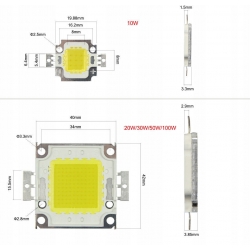 Dioda COB MODUŁ LED 100 W CIEPŁA DO HALOGENA W-wa