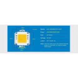 Dioda COB MODUŁ LED 30 W ZIMNA +pasta termo. W-wa