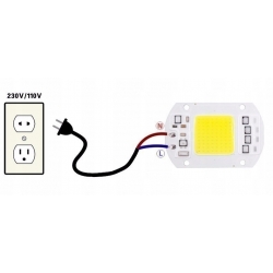 Dioda COB 50W ZIMNA/ciepła zasilanie 230V+ pasta