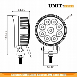 Halogen led roboczy doświetlacz 27W 2400LM W-wa