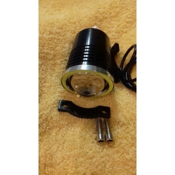 2x MOCNY HALOGEN MOTOCYKLOWY U4 LED+RING+WŁĄCZNIK