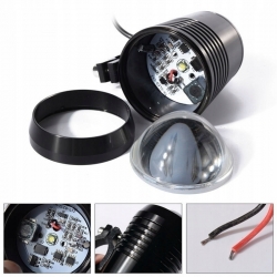 2 x HALOGEN MOTOCYKLOWY LED MINI+WŁĄCZNIK CZARNY